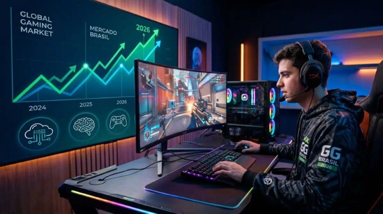 Mercado gamer 2026: vendas recordes, cortes em estúdios e Brasil na rota das grandes marcas