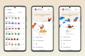 Os assinantes do WhatsApp Plus terão acesso a pacotes de figurinhas premium. Imagem: WABetaInfo